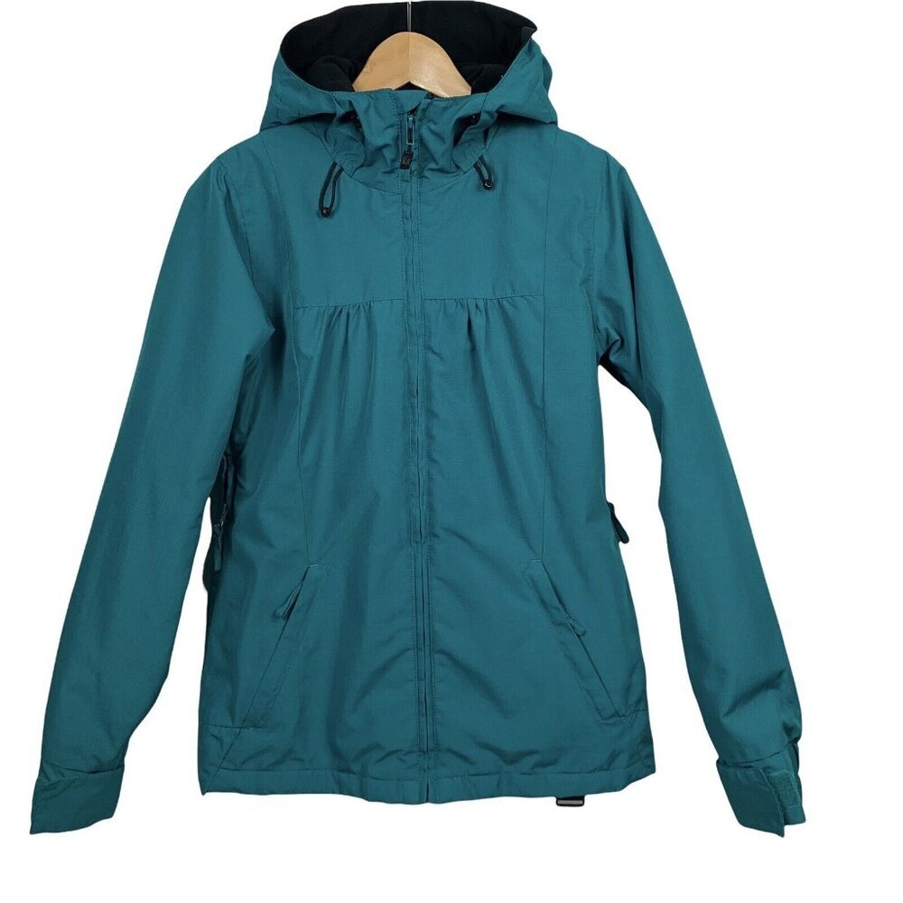 Aperture Size Small Jacket Teal Zip Up Hooded Pockets Breathable Elastic Bottom
